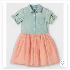 Target Oshkosh chambray tulle dress 5T